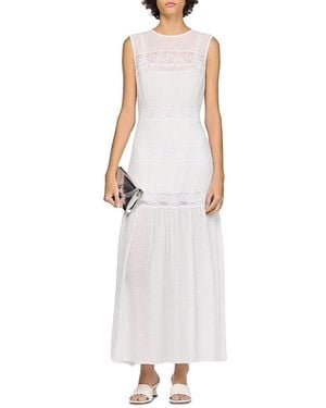 Sandro Crepon Maxi Dress - White