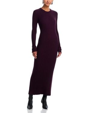 Helmut Lang Open Back Rib Knit Dress - Purple