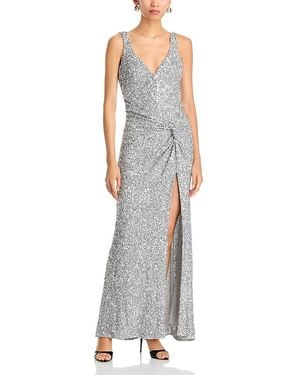 BCBGMAXAZRIA Goldie Sequin Gown - Gray