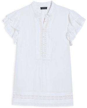 Vineyard Vines Lace Trim Top - White