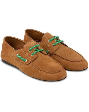 Sandro Suede Boat Loafers - Brown