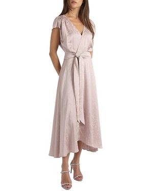Santorelli Talia Cap Sleeve Midi Fit And Flare Dress - Pink