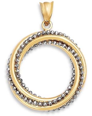 Bloomingdale's Fine Collection Beaded Twist Circle Charm - Metallic