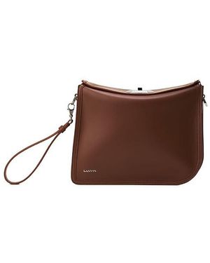 Lanvin Compagnon Asymmetrical Leather Clutch Bag - Brown