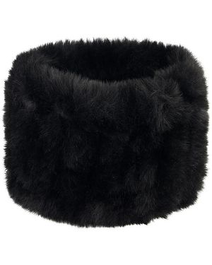 Lyla Grant Faux Fur Rex Rabbit Knit Headband - Black