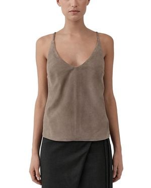 St. Agni Low Back Suede Top - Brown