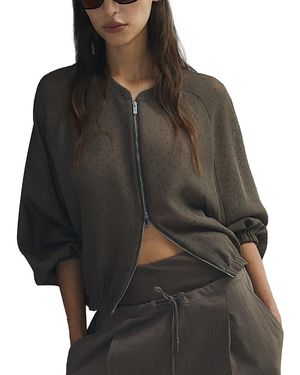 Marella Clarino Technical Mesh Bomber Jacket - Black