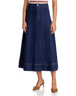 Veronica Beard Alix Circle Denim Skirt - Blue