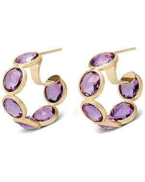 Marco Bicego 18K Jaipur Color Gemstone Hoop Earrings - White