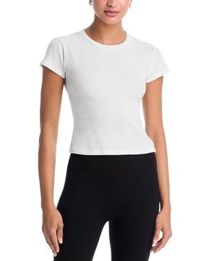 RVLT Pointelle Cap Sleeve Top - Blue