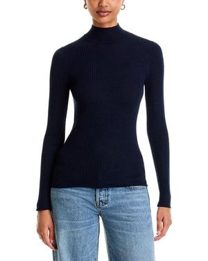 Majestic Filatures Merino Wool Rib Knit Turtleneck Sweater - Blue