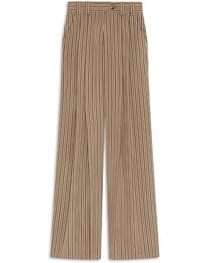 Marella Striped Palazzo Pants - Natural