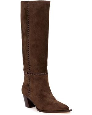 PAIGE Lillith Suede Knee High Boots - Brown