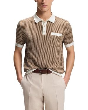 BOSS L-Lomato Cotton Blend Knit Polo Shirt - Gray