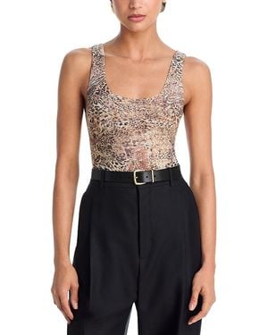 L'Agence Kalea Scoop Neck Tank Bodysuit - Black