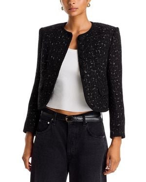 Veronica Beard Fendric Tweed Cropped Jacket - Black