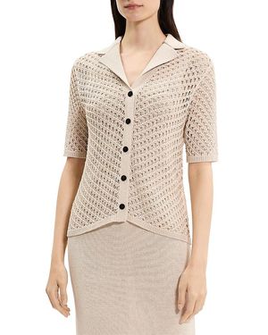 Theory Knit Camp Shirt - Natural