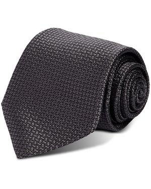 Canali Silk Classic Neat Tie - Black