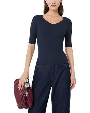 Weekend by Maxmara Wkdtenente V Neck Sweater - Blue