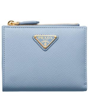 Prada Small Saffiano Leather Wallet - Blue