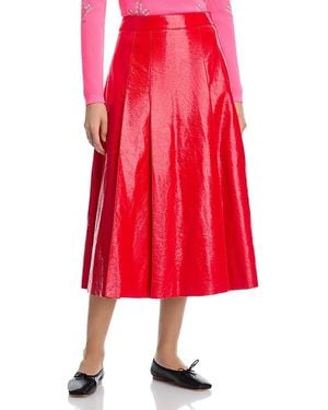 Essentiel Antwerp Faux Leather Maxi Skirt - Red