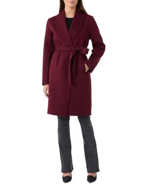 Sofiacashmere Belted Wool & Cashmere Coat - Red