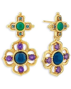 Capucine de Wulf Contessa Gemstone Jacket Earrings - White