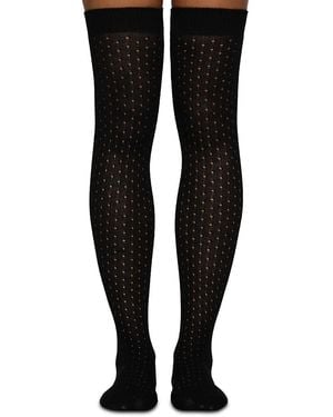 Hue Pointelle Over The Knee Socks - Black