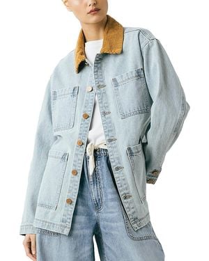 Blank NYC Oversized Denim Barn Jacket - Blue