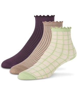 Ted Baker Ruffled Anklet Socks, Set Of 3 - Natural