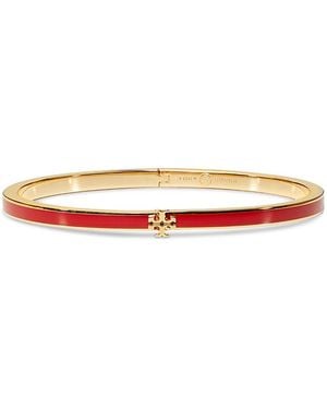 Tory Burch Kira Logo Color Inlay Bangle Bracelet - White