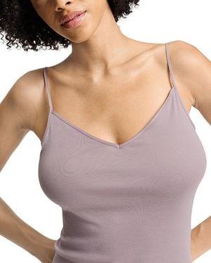 Hanro Cotton Seamless V-Neck Cami - Gray