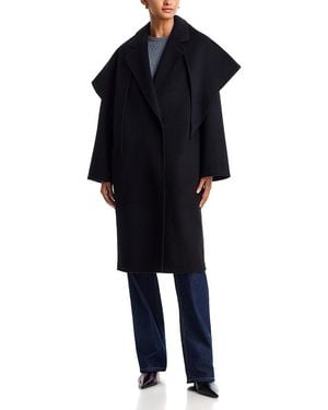 Aqua Oversized Removable Scarf Coat - Blue