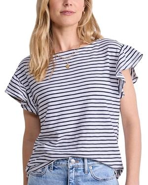 Vineyard Vines Slub Jersey Flutter Sleeve Tee - Blue