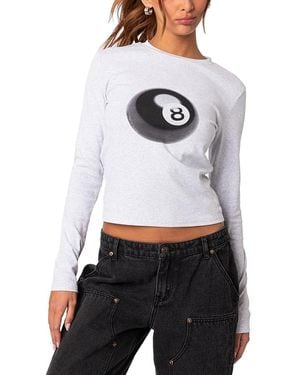 Edikted Billiard Long Sleeve Tee - White