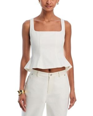 French Connection Inez Twill Peplum Top - White