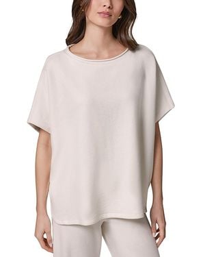 Donna Karan Weekend Donna Karan Luxe Cotton Dolman Sleeve Boat Neck Sweater - White