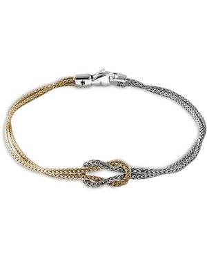 John Hardy 14K & Sterling Love Knot Weave Double Strand Bracelet - White