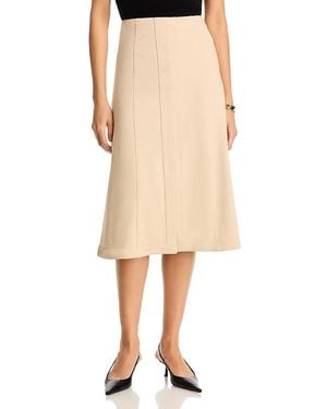 Misook Slit Front A Line Skirt - Natural
