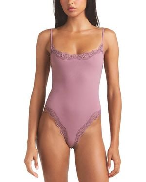 Skims Fits Everybody Lace Cami Thong Bodysuit - Purple