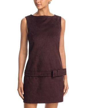 MILLY Fern Faux Suede Mini Dress - Purple