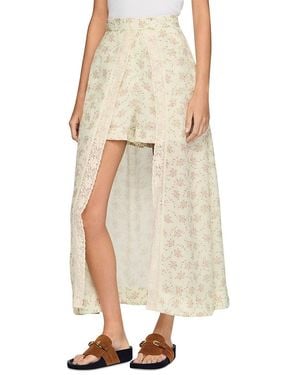 Sandro Avina Floral Print Maxi Skort - Natural