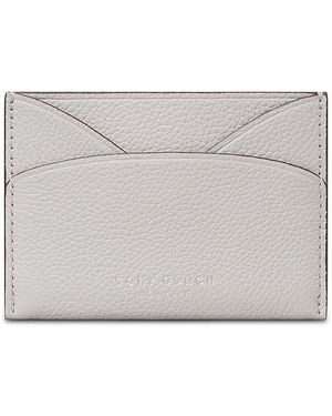 Tory Burch Romy Leather Flat Card Case - Gray
