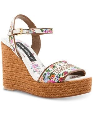 Dolce & Gabbana Espadrille Wedge Sandals - Metallic