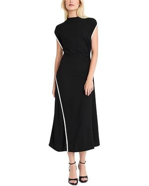 Luxely Sleeveless Draped Midi Dress - Black