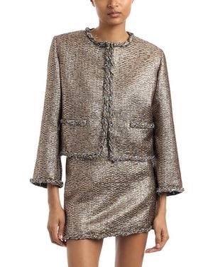 LIBEROWE Cora Cropped Metallic Jacket - Gray