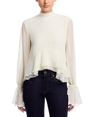 AREA STARS Ruffle Trim Top - White