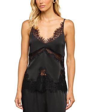 L'Agence Mitsu Lace Trim Camisole Top - Black