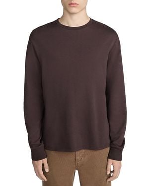FRAME Duo Fold Cotton Crewneck Shirt - Brown