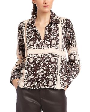Fifteen Twenty Tess Half Placket Shirt - Multicolor
